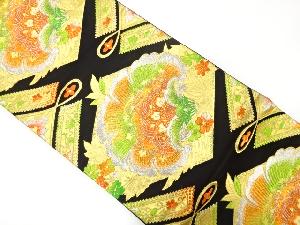 菱に唐花模様織り出し袋帯